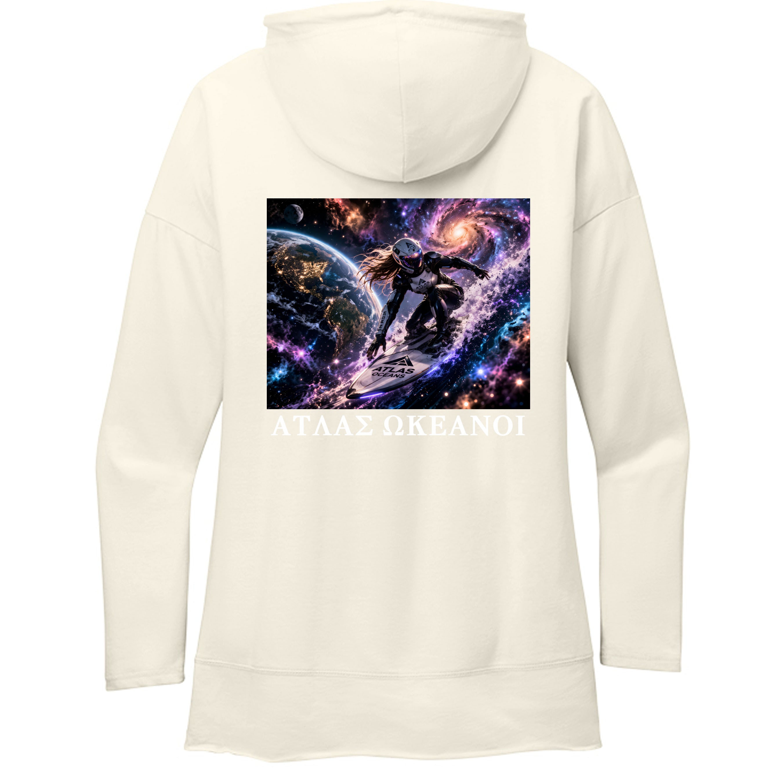 Atlas Oceans Gals Surf Break Sweater · Gardenia White · Back