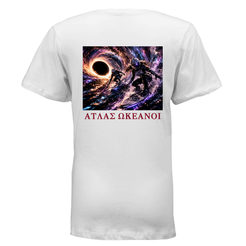 Atlas Oceans Cosmic Reentry V-Neck · Pearl White · Back