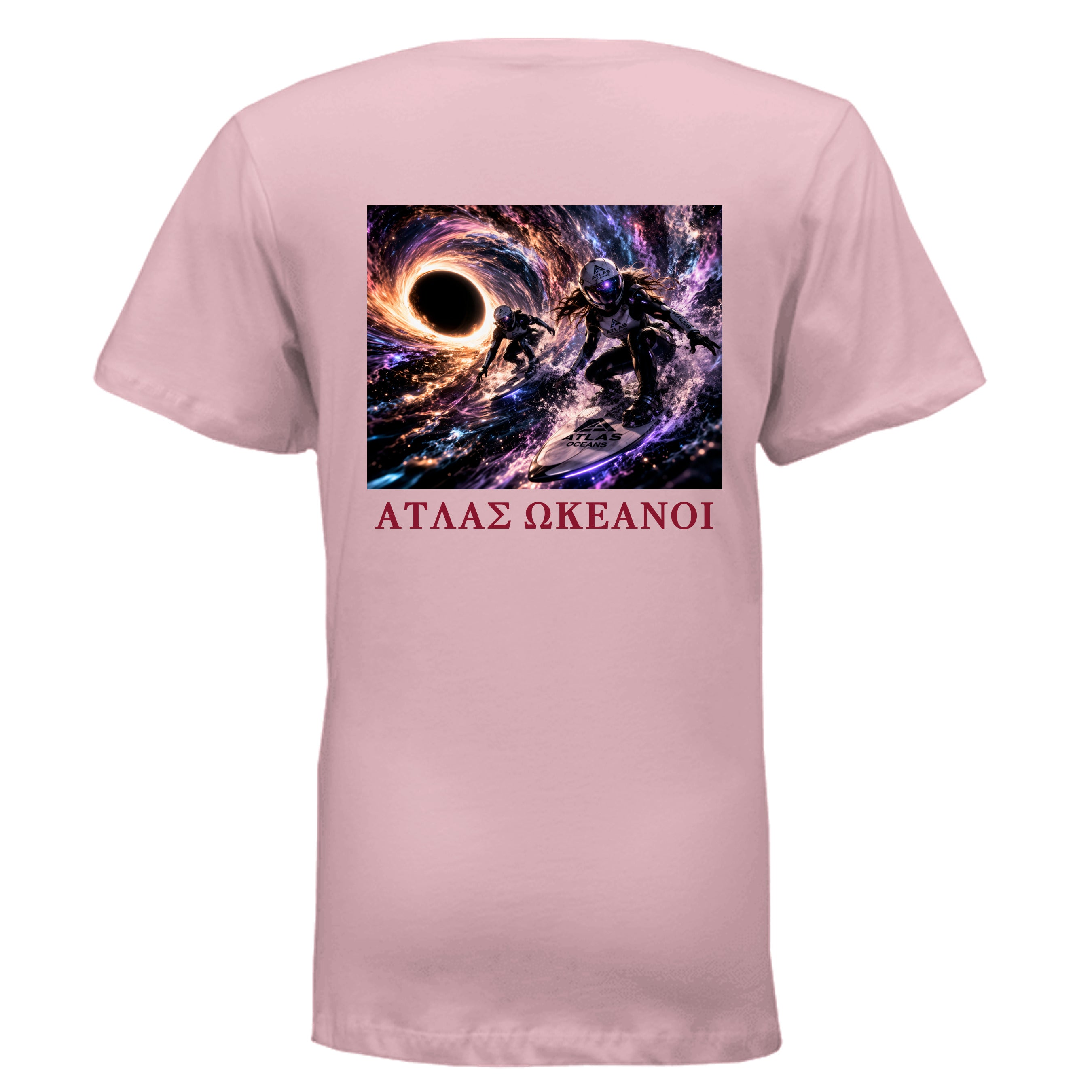Atlas Oceans Cosmic Reentry V-Neck · Coral Blush · Back