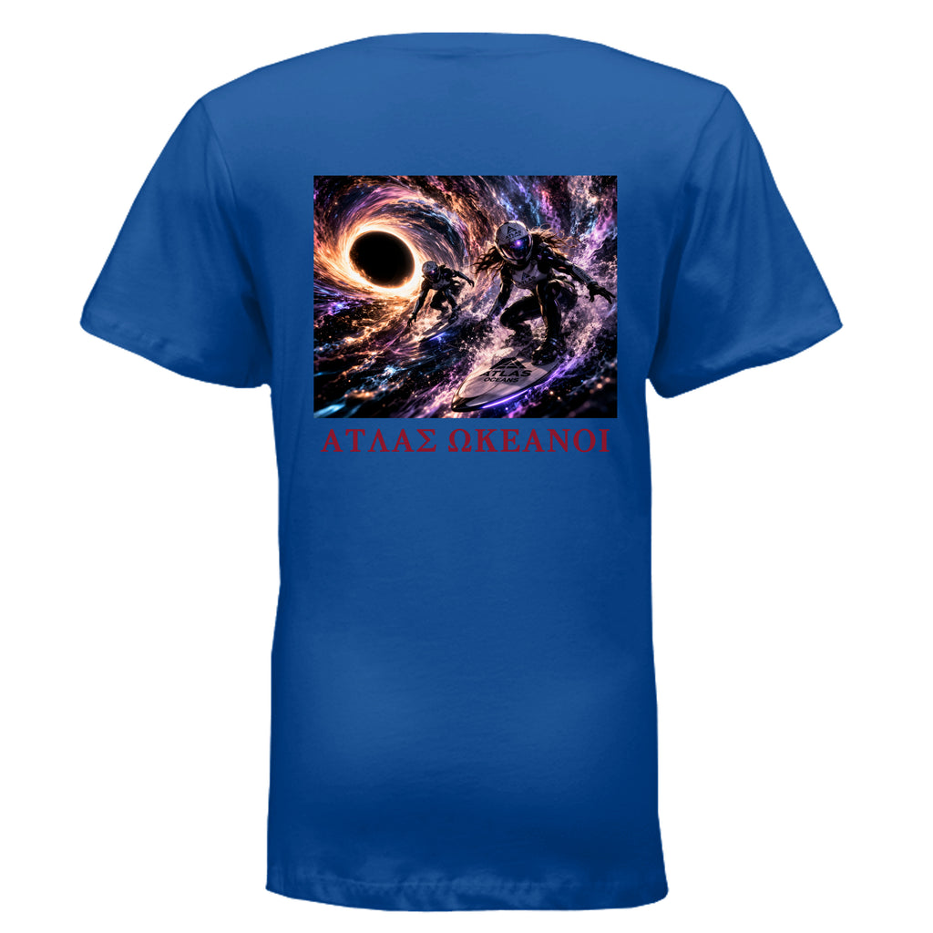 Atlas Oceans Cosmic Reentry V-Neck · Ocean Blue · Back