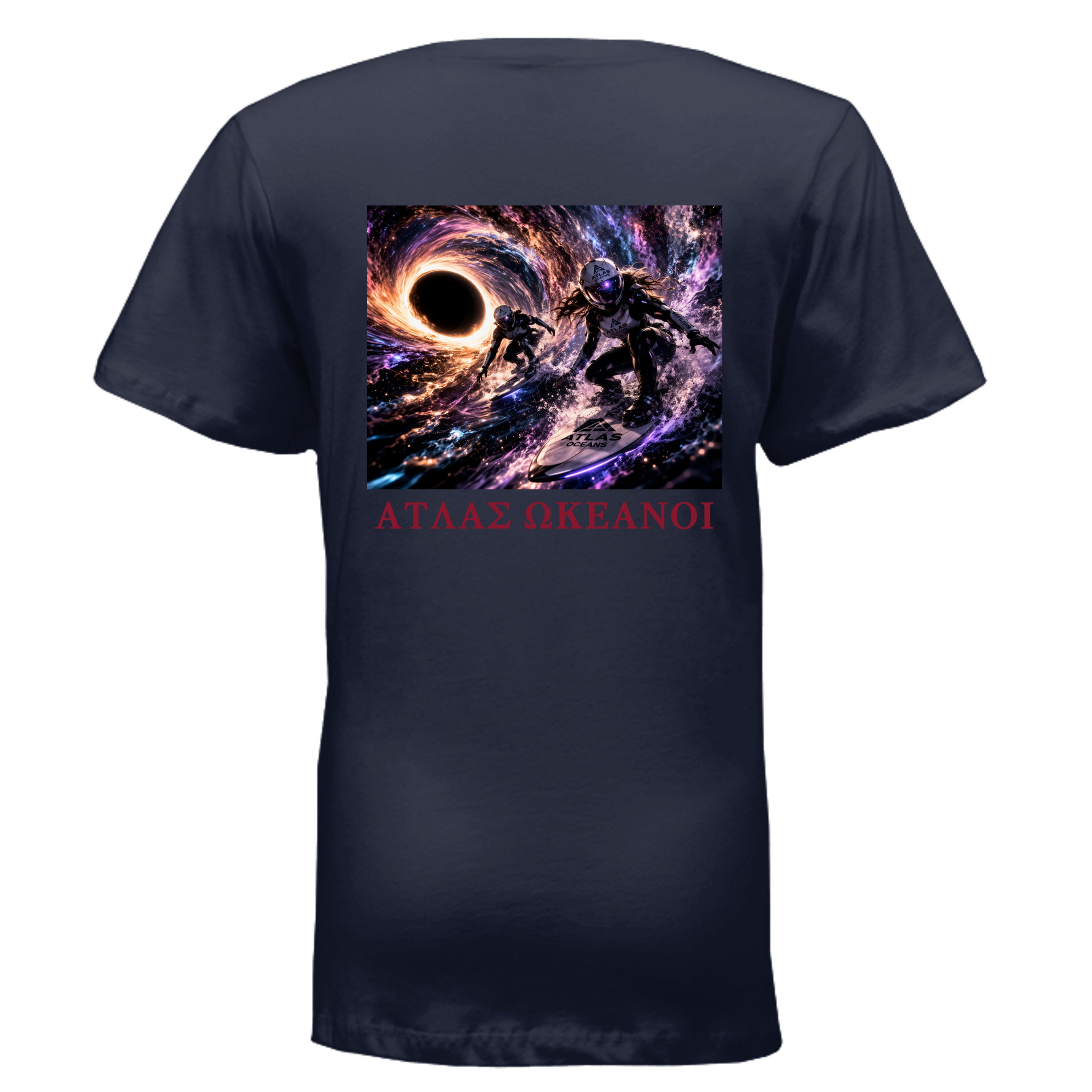Atlas Oceans Cosmic Reentry V-Neck · Deep Navy · Back