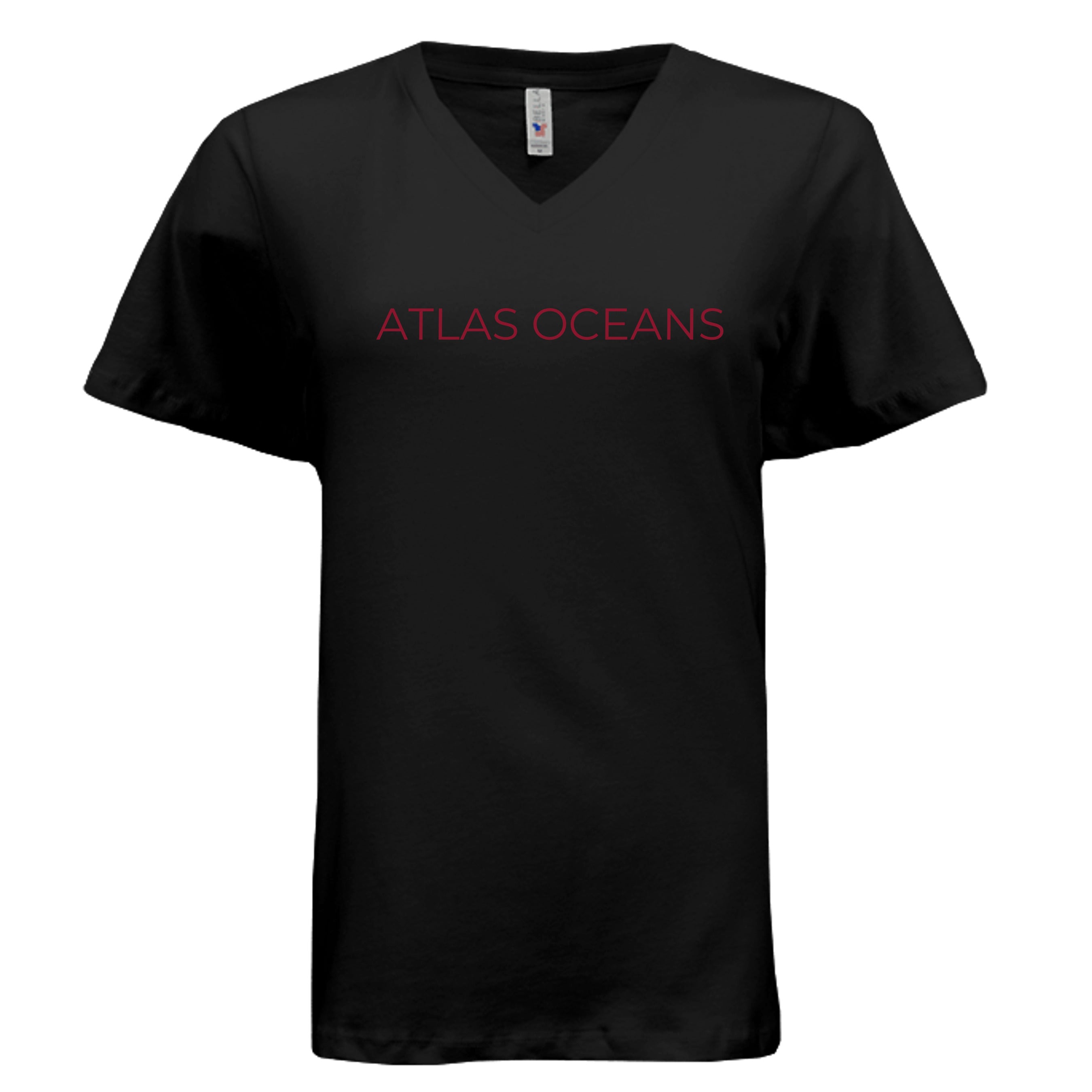 Atlas Oceans Cosmic Reentry V-Neck · Midnight Black · Front