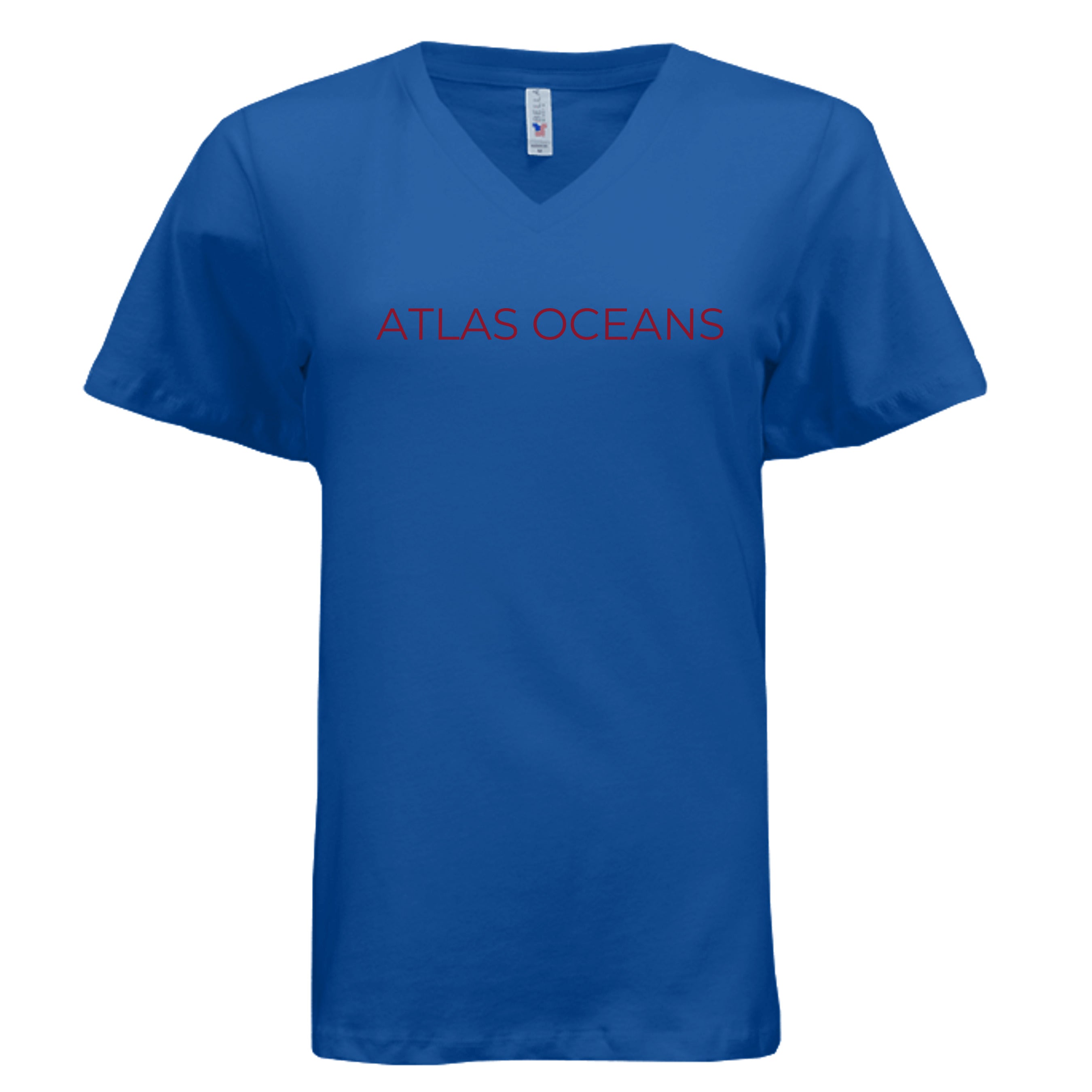 Atlas Oceans Cosmic Reentry V-Neck · Ocean Blue · Front