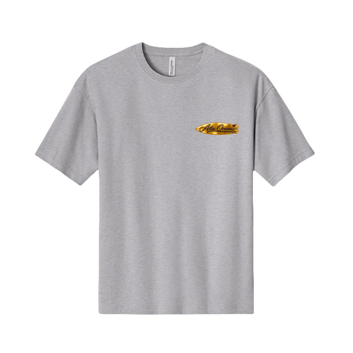 Atlas Oceans Golden Surf T-Shirt · Heather Grey · Front