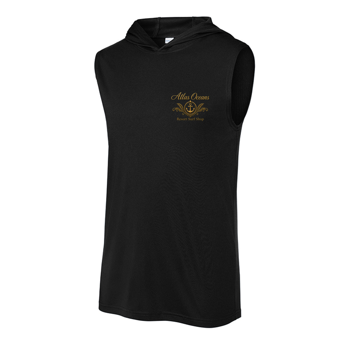 Atlas Oceans Sleeveless Swell Hoodie · Midnight Black · Front