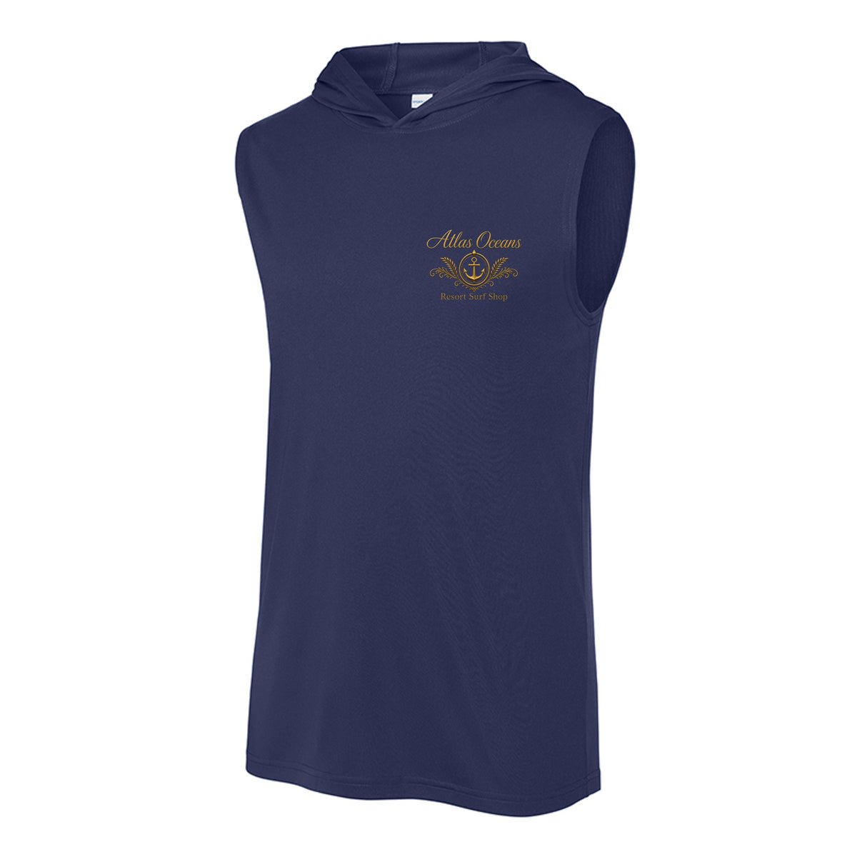 Atlas Oceans Sleeveless Swell Hoodie · Deep Navy · Front