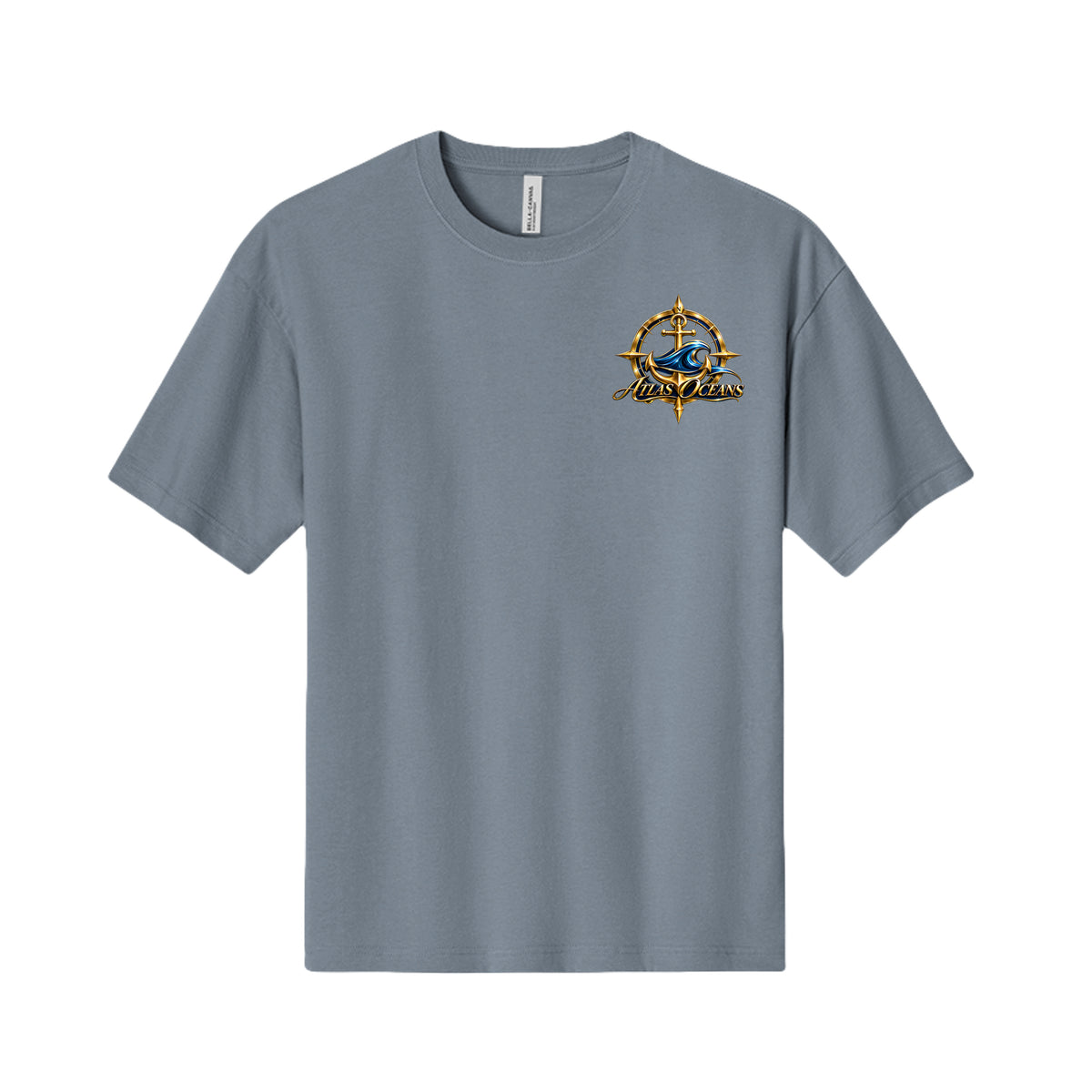 Atlas Oceans VIP Surfer T-Shirt in Vintage Denim, Front View