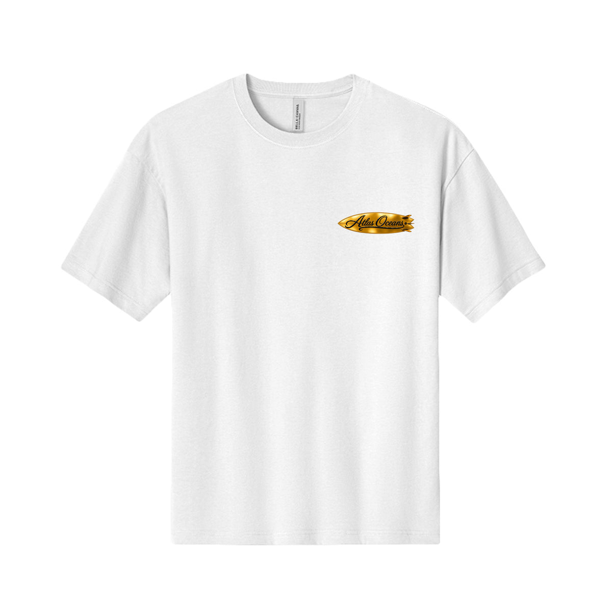 Atlas Oceans Golden Surf T-Shirt · White Swell · Front