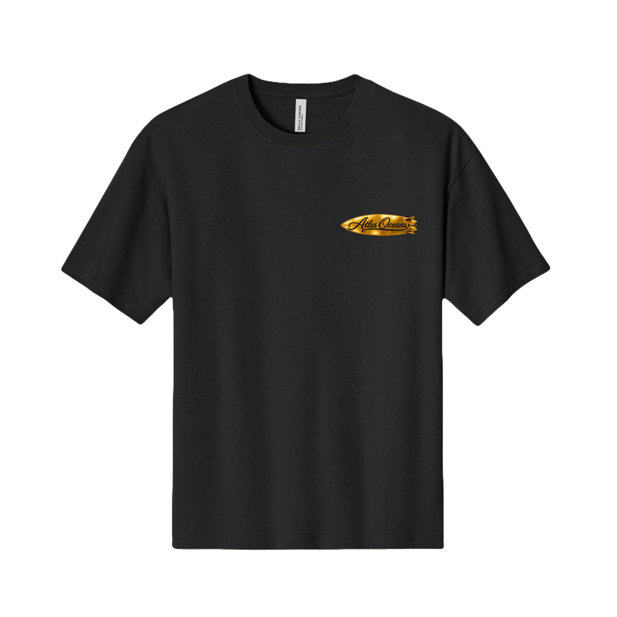 Atlas Oceans Golden Surf T-Shirt · Midnight Black · Front