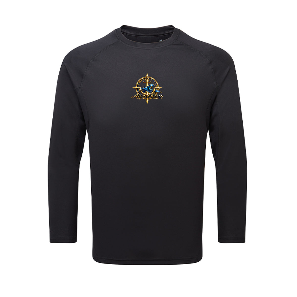 Atlas Oceans UPF 40+ Long Sleeve Performance T-Shirt · Midnight Black · Front