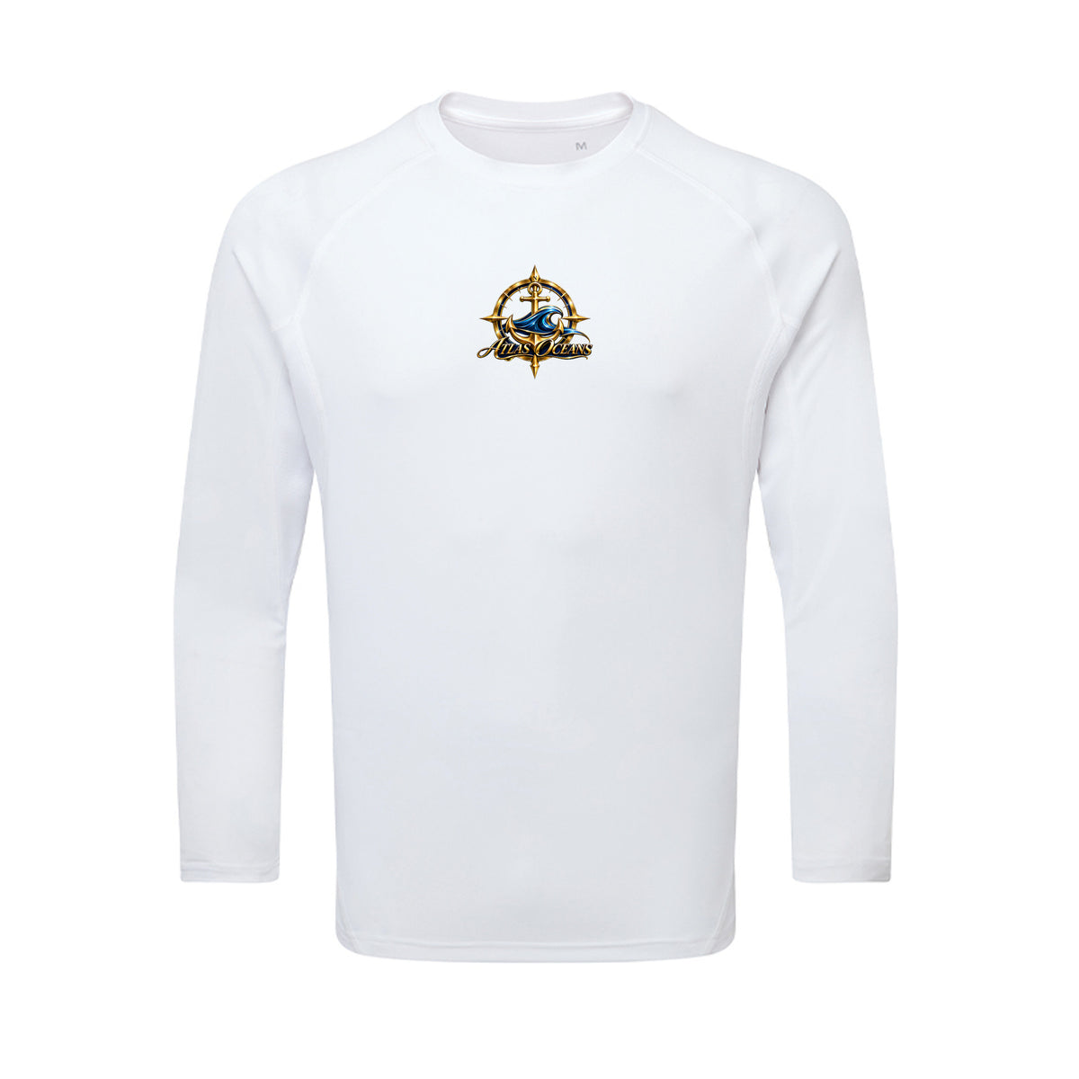 Atlas Oceans UPF 40+ Long Sleeve Performance T-Shirt · White Foam · Front